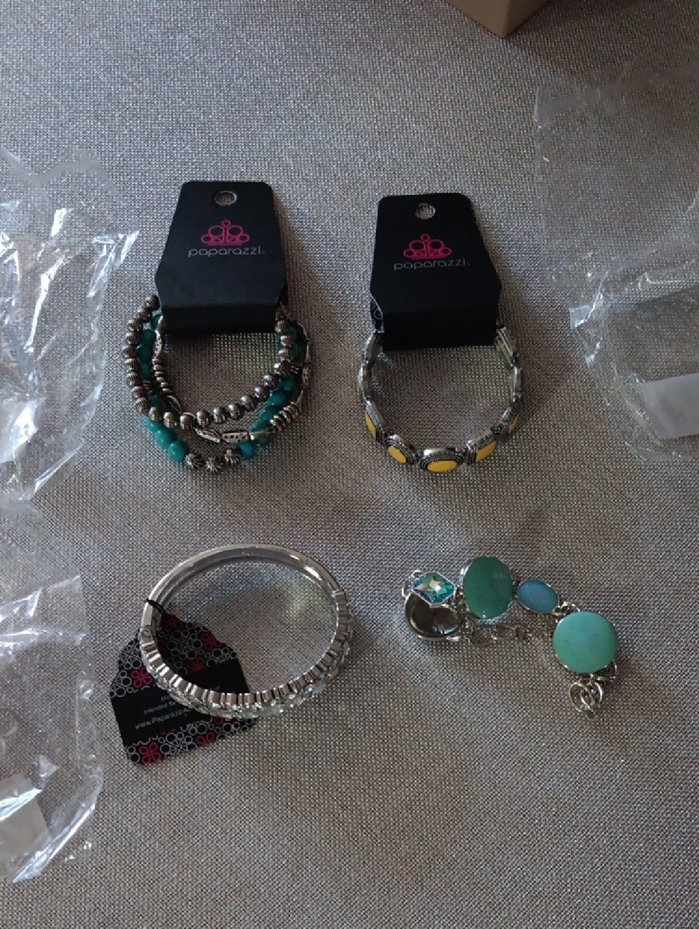 Paparazzi Turquoise and Silver Bracelet Set - Women Jewelry